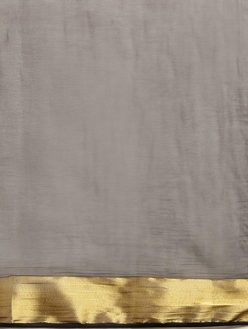 ethnic wear grey color saree set with blouse - 19179132 - Standard Image - 3