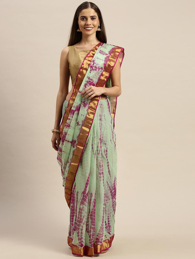 ethnic wear white color saree set with blouse - 19179134 - Zoom Image - 0