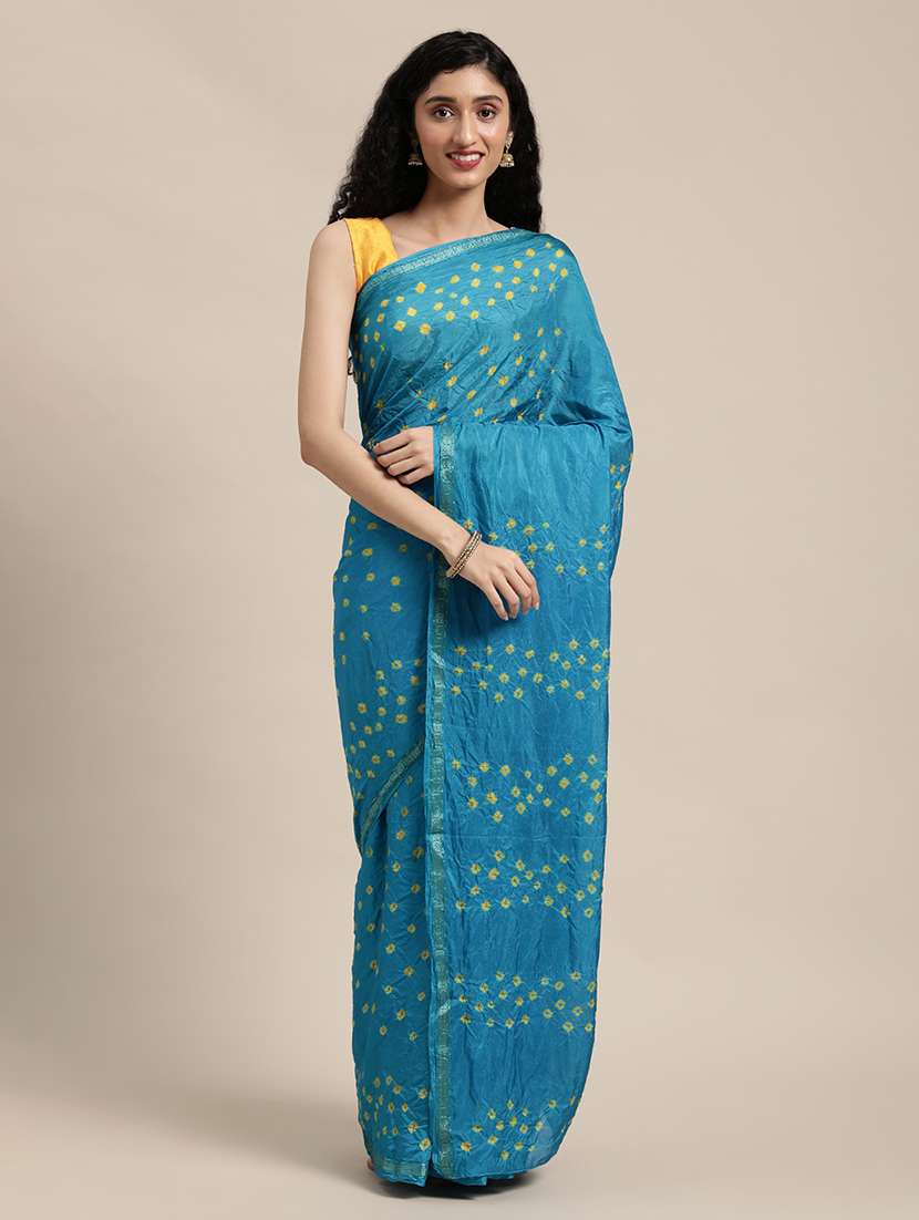 women's bandhani blue colored saree - 19179140 - Zoom Image - 0