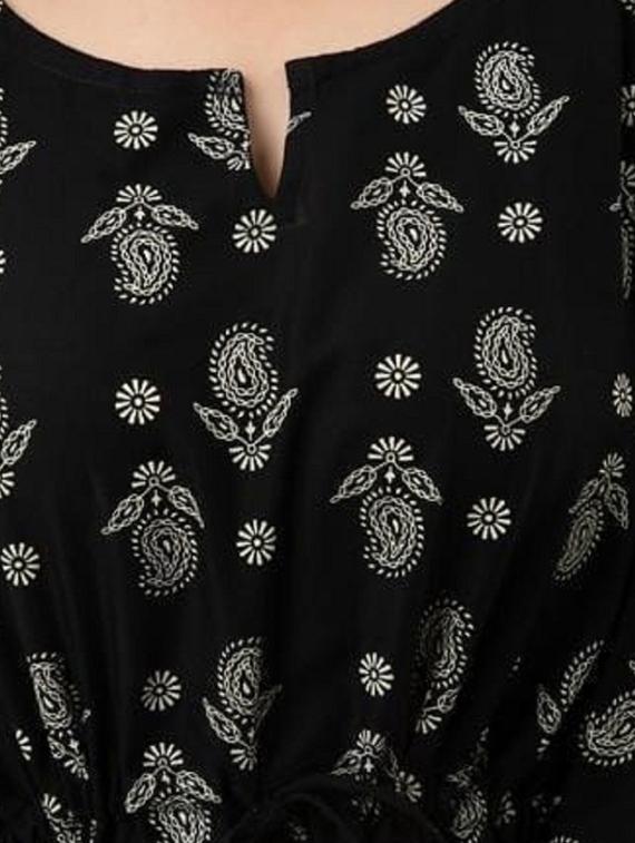 black printed kaftan - 19180793 - Standard Image - 3