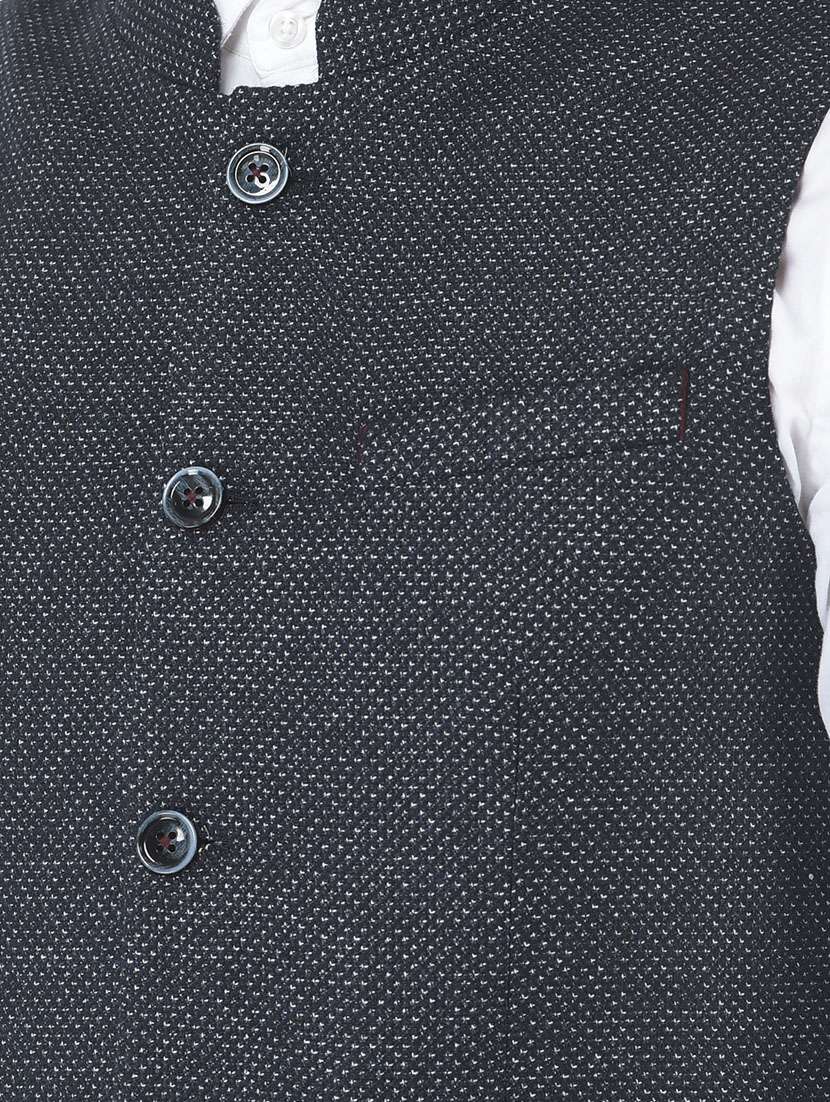 men solid mandarin neck nehru jacket - 19181012 -  Standard Image - 5