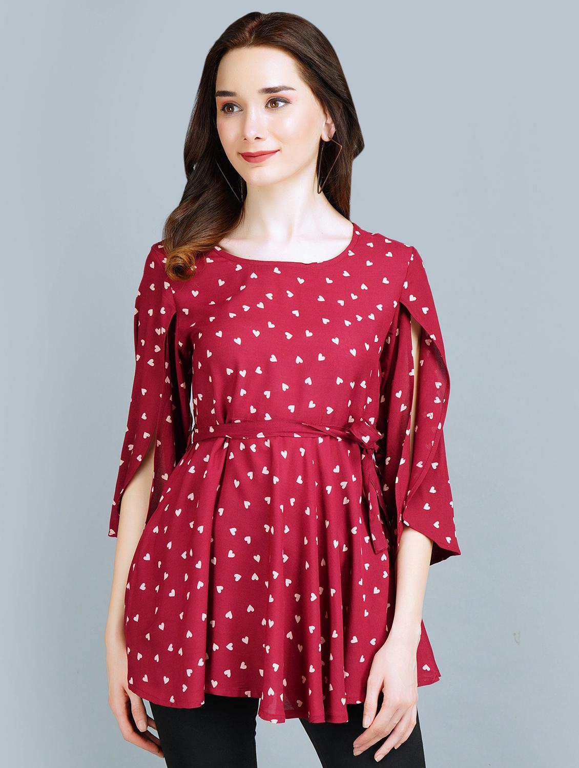 red printed top - 19181721 - Zoom Image - 0