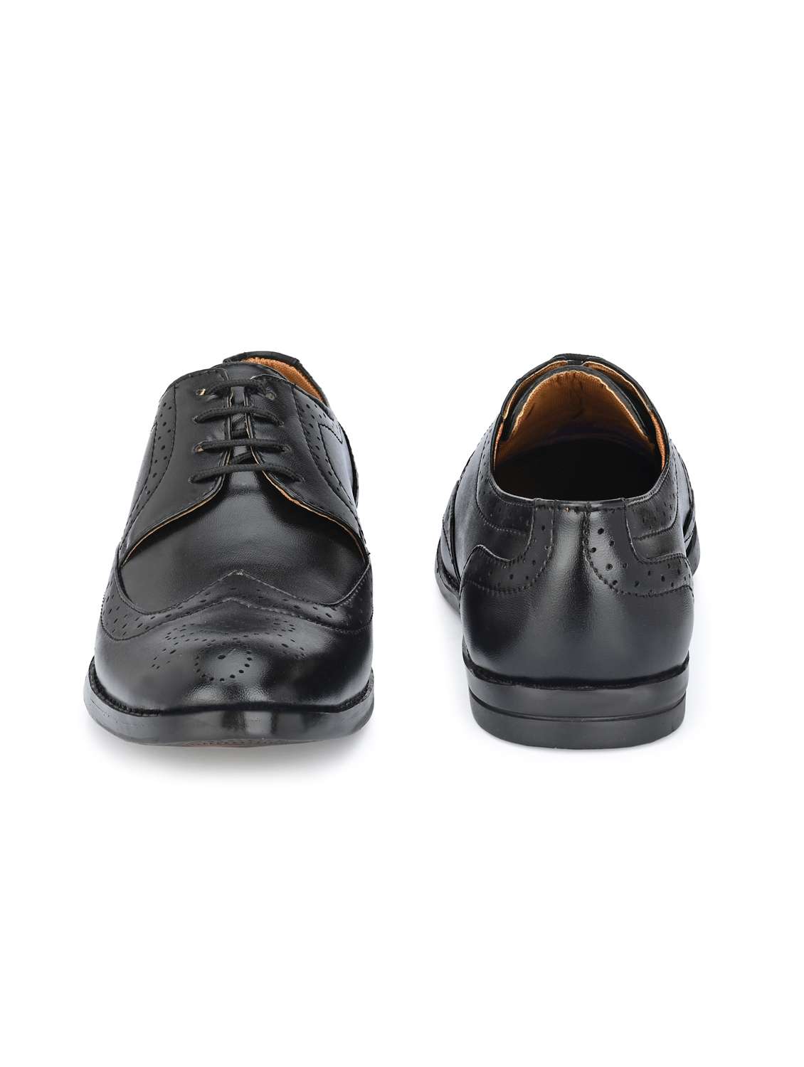black patent leather laceup derbies - 19181759 -  Standard Image - 3