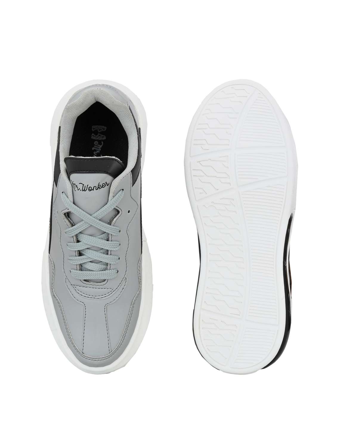 men grey lace up sneakers - 19181776 - Standard Image - 5