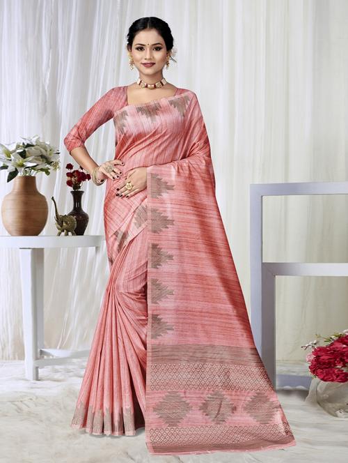 self design woven saree with blouse - 19183133 -  Standard Image - 0