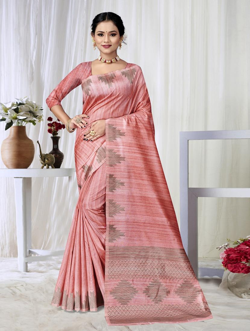 self design woven saree with blouse - 19183133 -  Zoom Image - 0