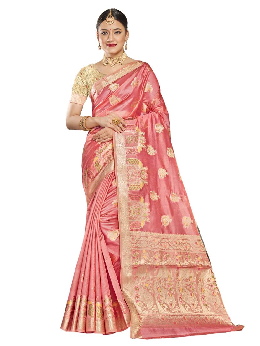 ethnic wear pink color saree set with blouse - 19183468 - Zoom Image - 0
