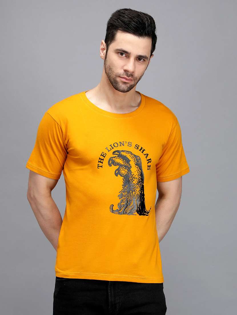 yellow printed regular tee - 19184335 - Zoom Image - 0