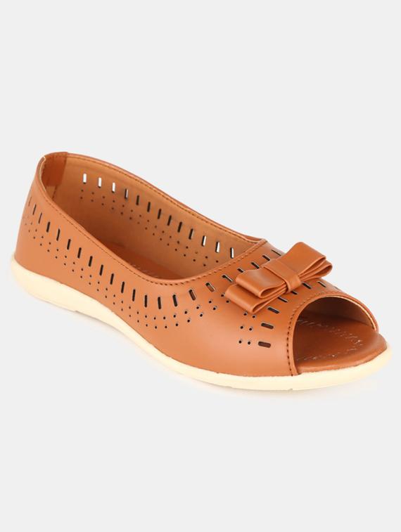 tan slip on flats ballerina - 19185078 -  Zoom Image - 0