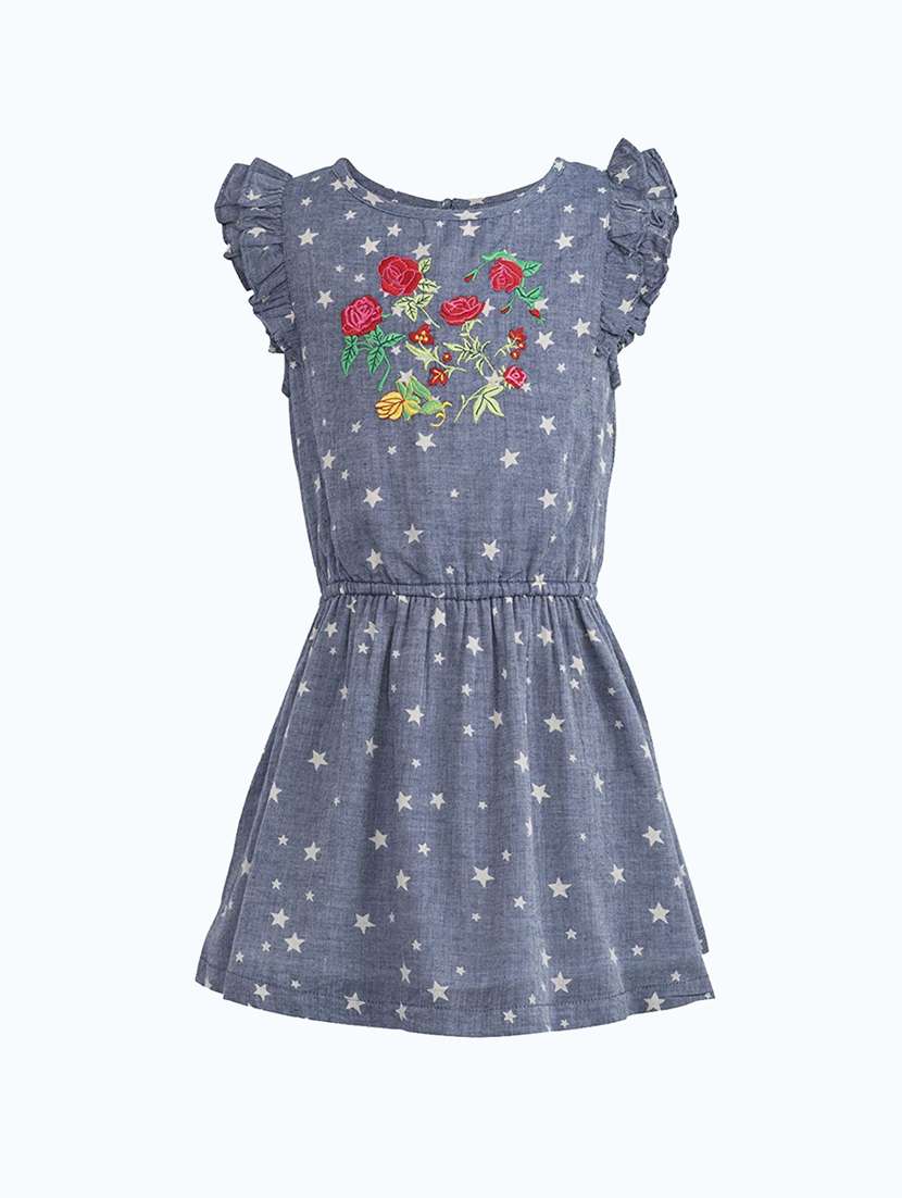 girls round neck cap sleeve frock - 19185756 - Zoom Image - 0