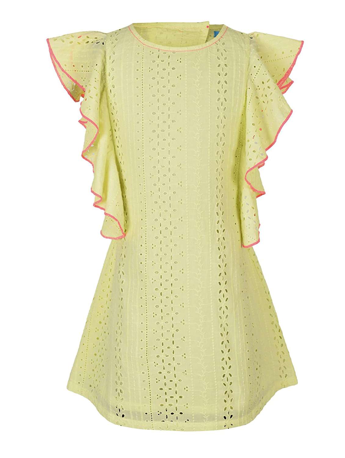 girls round neck cascade sleeves frock