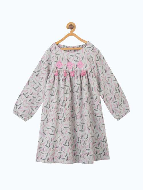girls round neck long sleeves frock