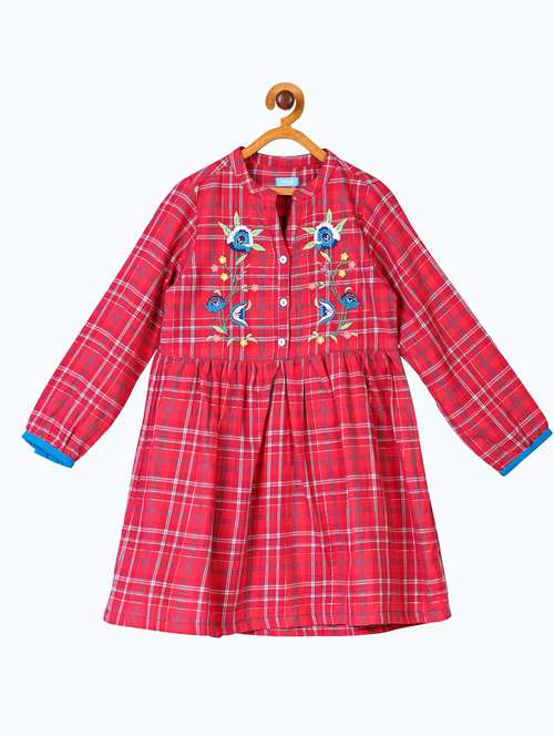 girls round neck bishop sleeve frock - 19185805 -  Standard Image - 0