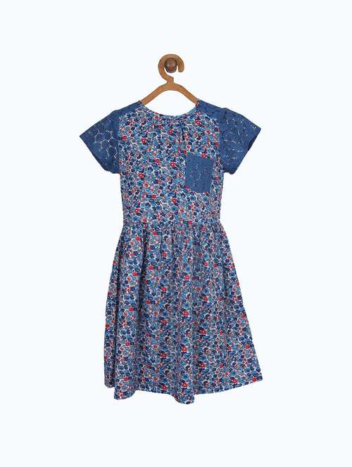 girls round neck short sleeves frock - 19185816 - Standard Image - 0