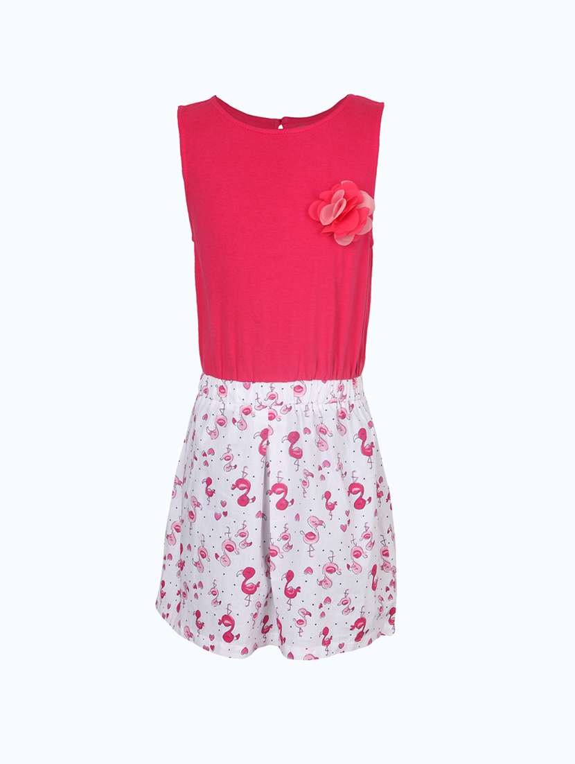 girls round neck sleeveless frock