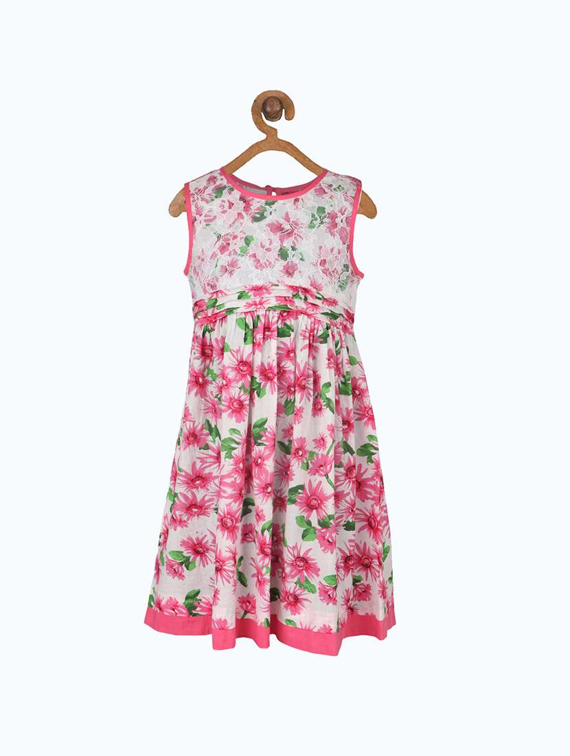 girls round neck sleeveless frock - 19185832 -  Zoom Image - 0