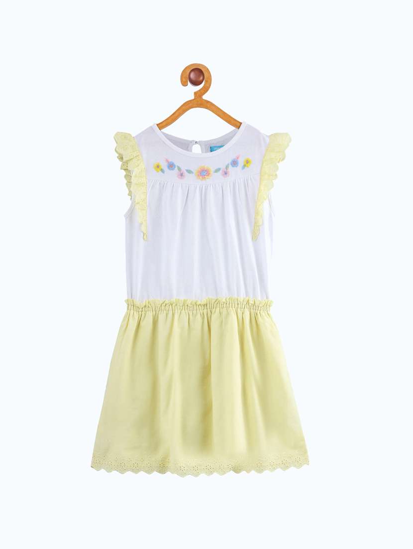 girls round neck cap sleeve frock - 19185838 -  Zoom Image - 0