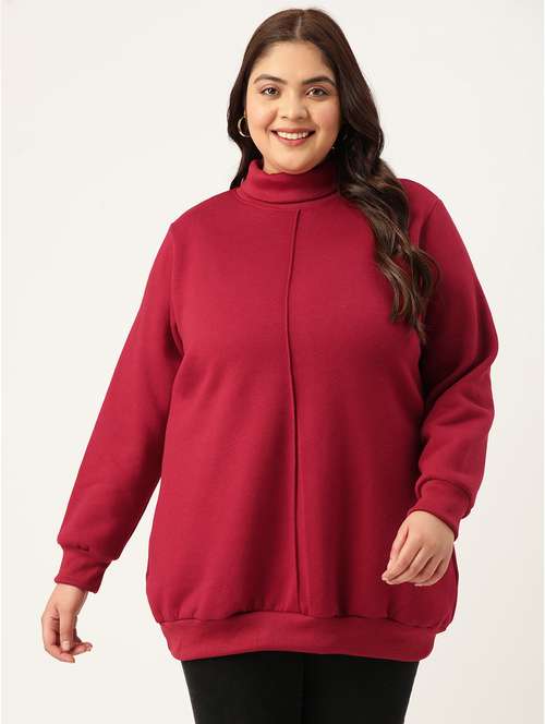 turtle neck solid plus sweatshirt - 19185870 -  Standard Image - 0