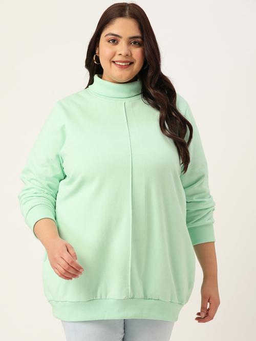 turtle neck solid plus sweatshirt - 19185872 - Standard Image - 0