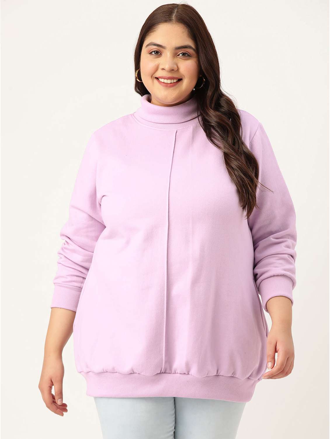 turtle neck solid plus sweatshirt - 19185873 -  Zoom Image - 0
