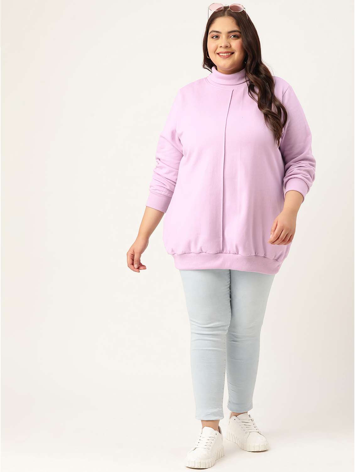 turtle neck solid plus sweatshirt - 19185873 - Standard Image - 3