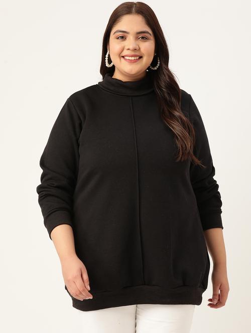 turtle neck solid plus sweatshirt - 19185875 - Standard Image - 0