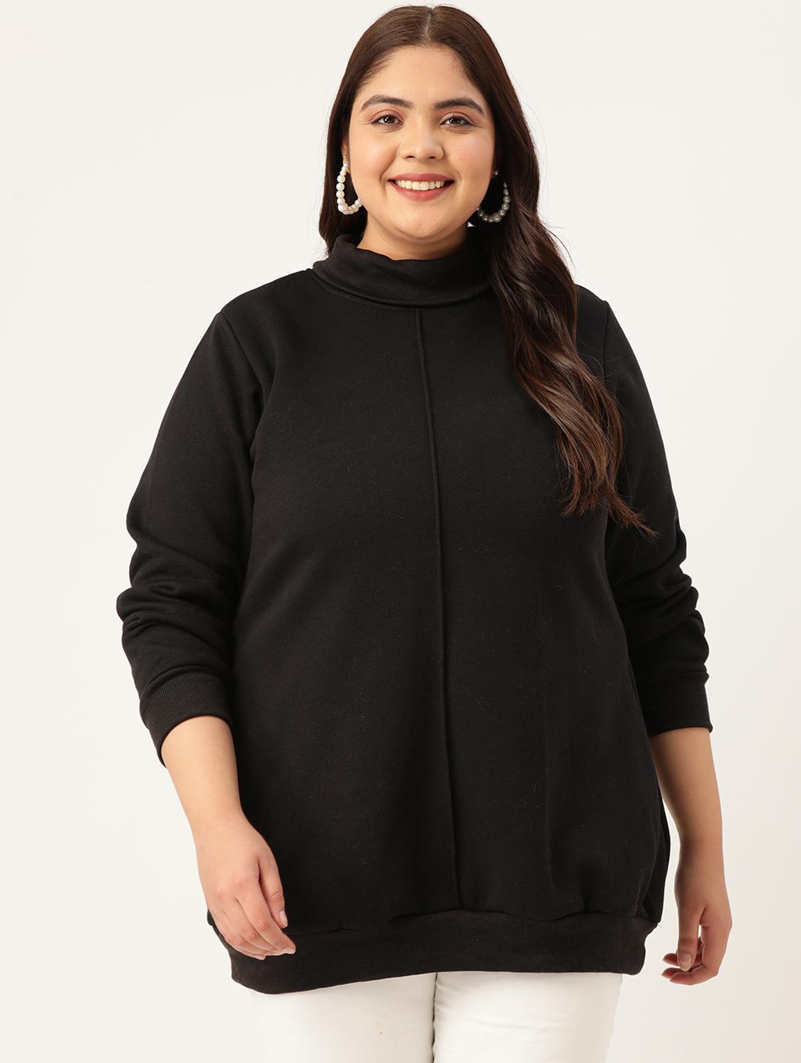 turtle neck solid plus sweatshirt - 19185875 - Zoom Image - 0