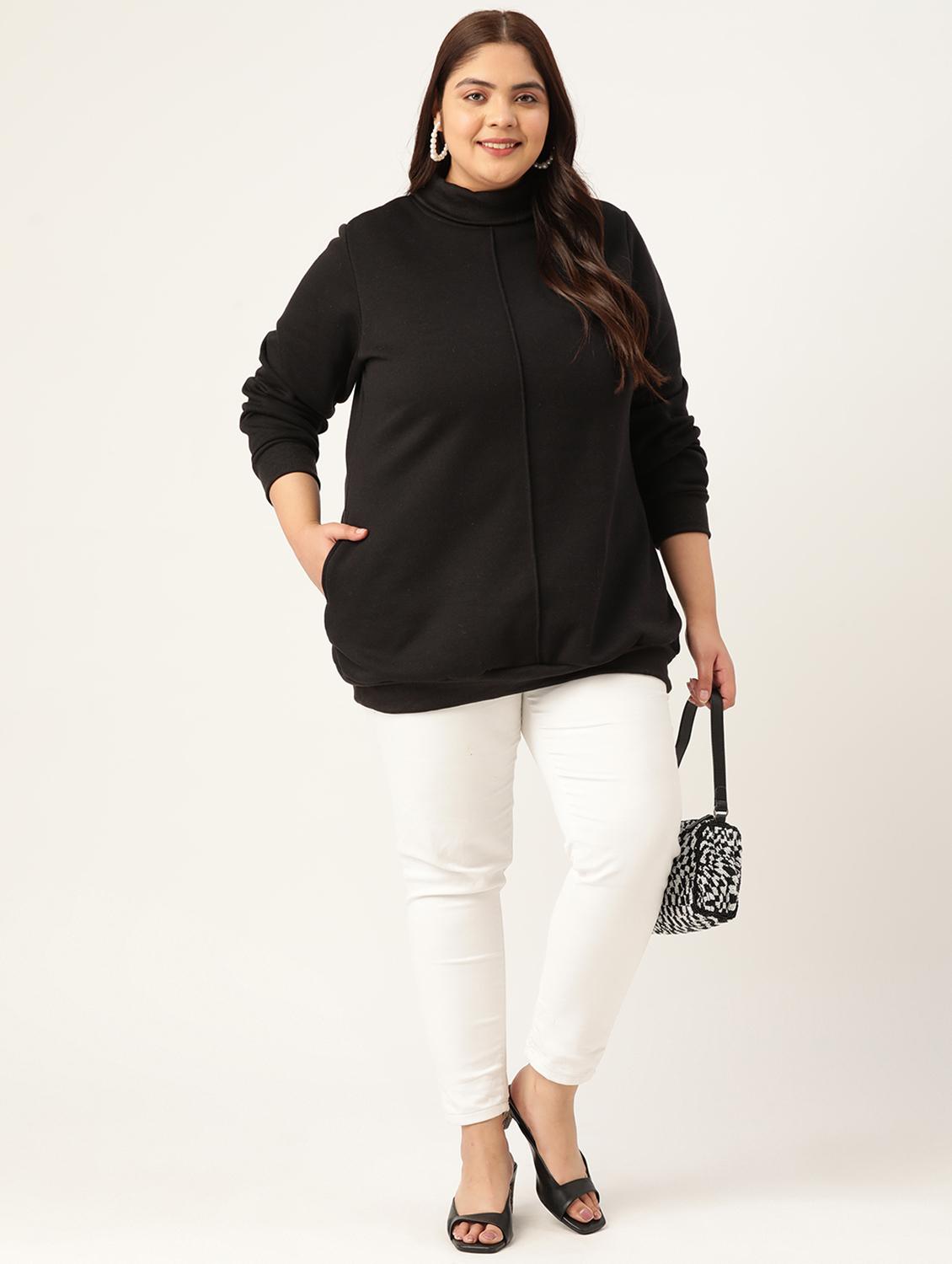 turtle neck solid plus sweatshirt - 19185875 - Standard Image - 3