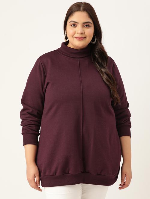 turtle neck solid plus sweatshirt - 19185876 - Standard Image - 0