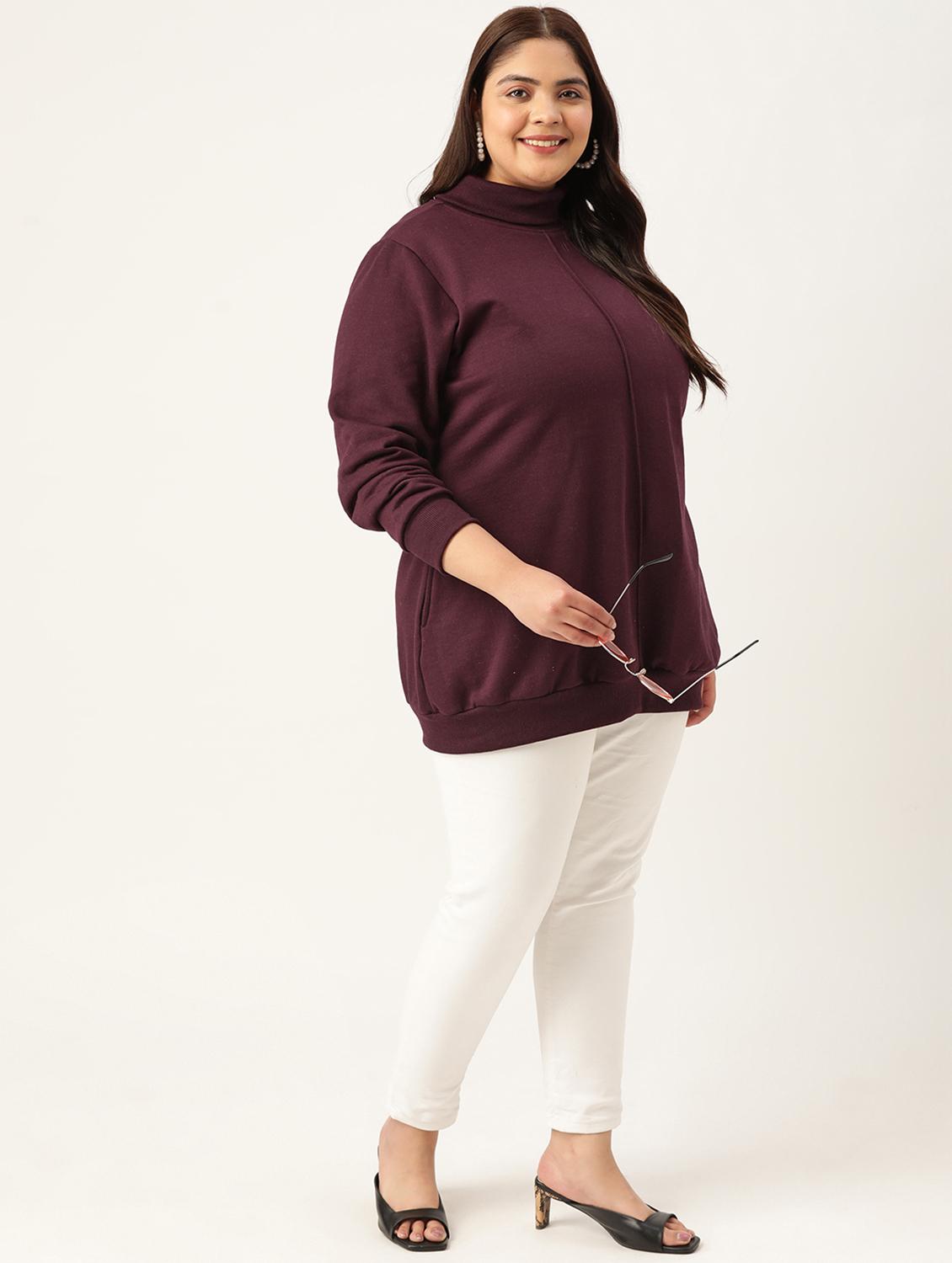 turtle neck solid plus sweatshirt - 19185876 - Standard Image - 3