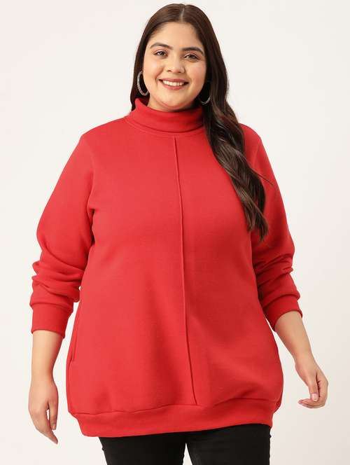 turtle neck solid plus sweatshirt - 19185877 -  Standard Image - 0