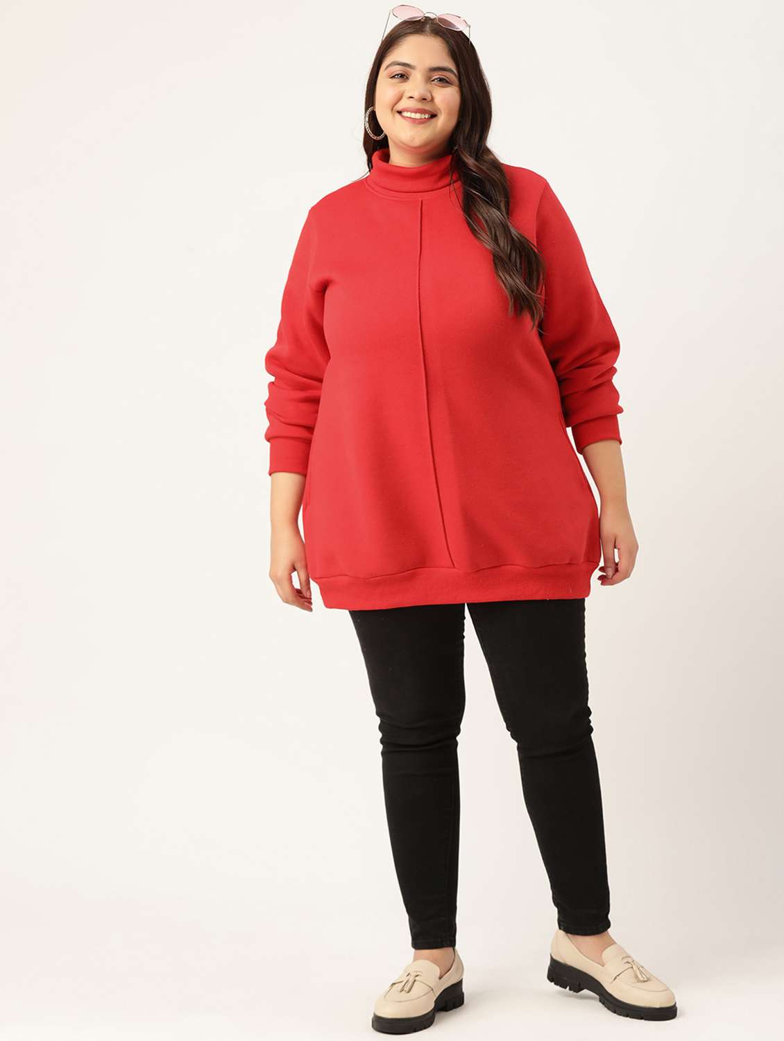 turtle neck solid plus sweatshirt - 19185877 -  Standard Image - 3