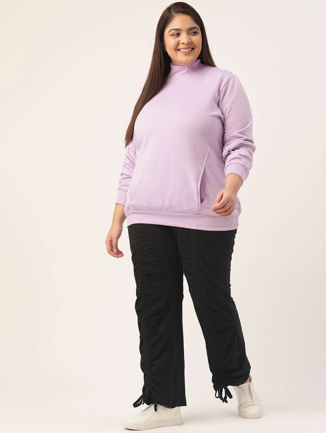 turtle neck solid plus sweatshirt - 19185934 - Standard Image - 3