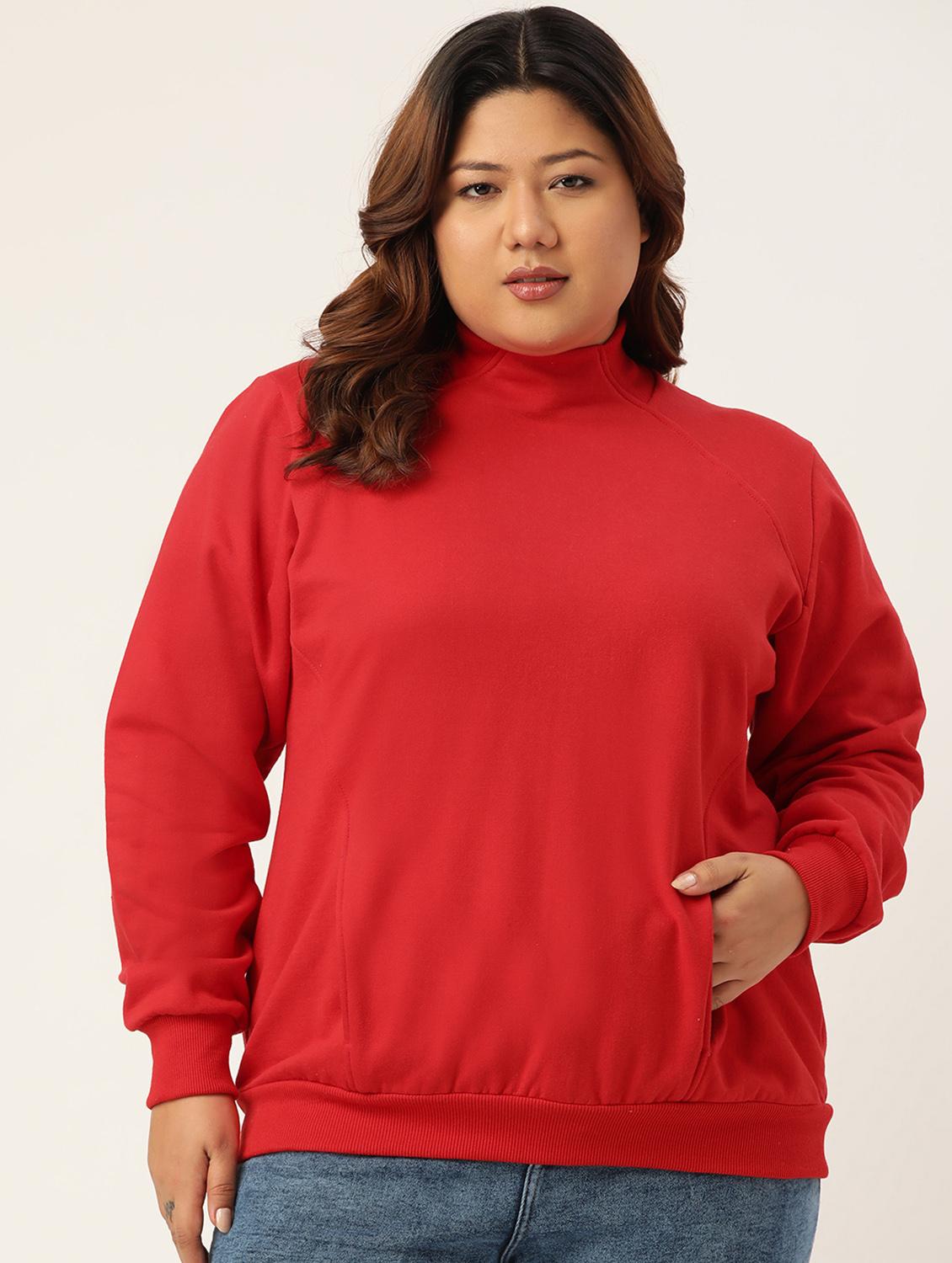turtle neck solid plus sweatshirt - 19185935 - Zoom Image - 0