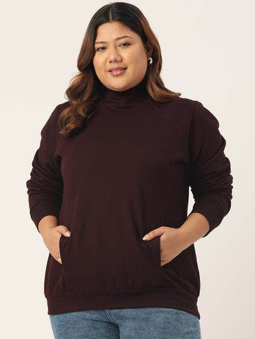 turtle neck solid plus sweatshirt - 19185936 -  Standard Image - 0