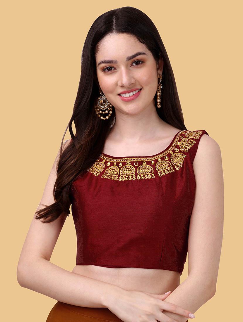 red silk regular blouse - 19186288 - Zoom Image - 0