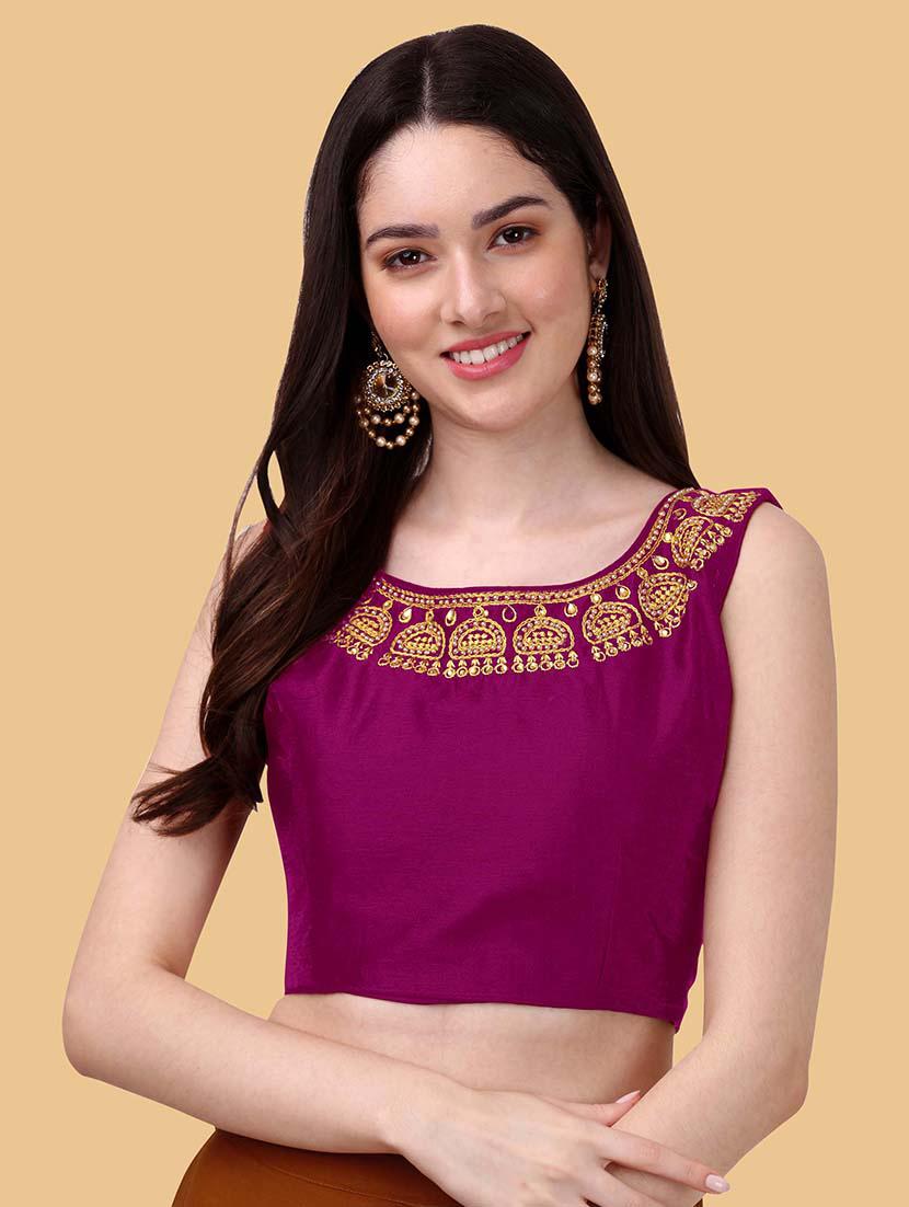 purple silk regular blouse - 19186289 -  Zoom Image - 0