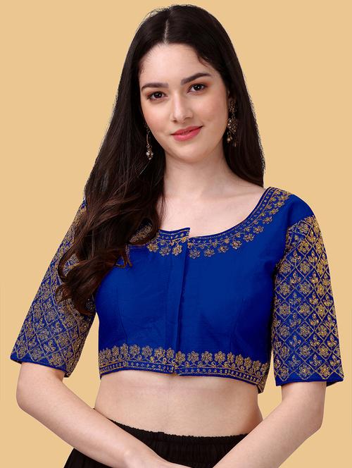 blue silk regular blouse - 19186338 - Standard Image - 0
