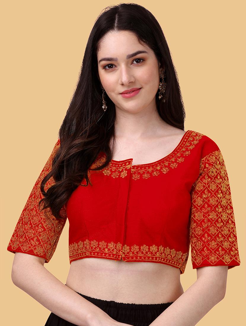 red silk regular blouse - 19186339 -  Zoom Image - 0