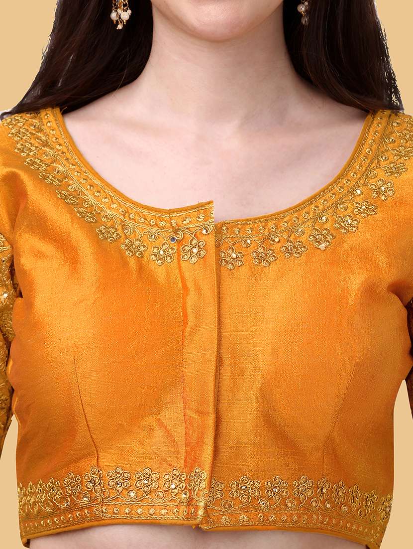 yellow silk regular blouse - 19186340 - Standard Image - 3