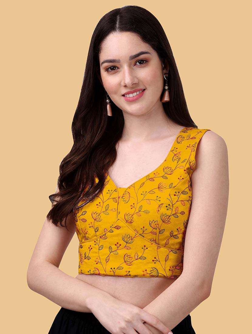 yellow art silk regular blouse - 19186356 - Zoom Image - 0