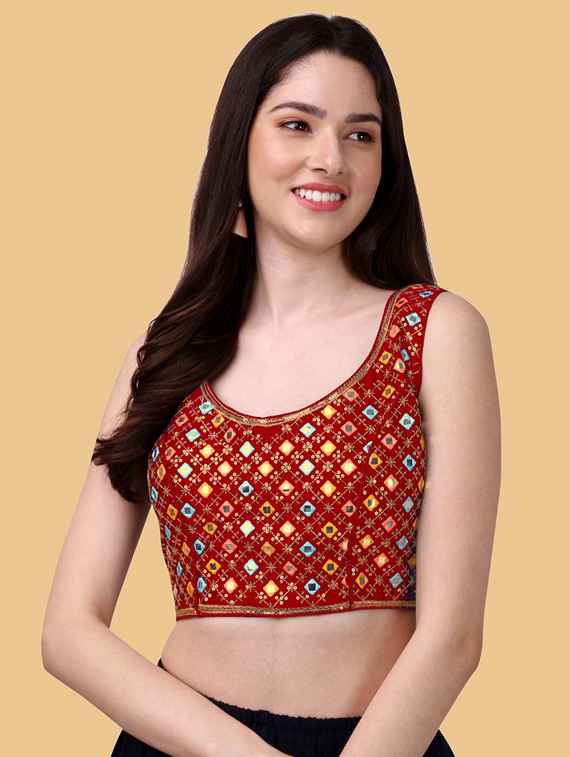 red silk regular blouse - 19186403 -  Zoom Image - 0