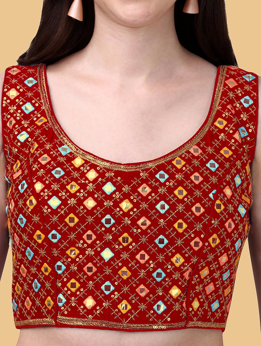 red silk regular blouse - 19186403 - Standard Image - 3