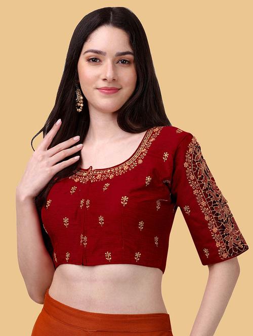 red silk regular blouse - 19186405 - Standard Image - 0