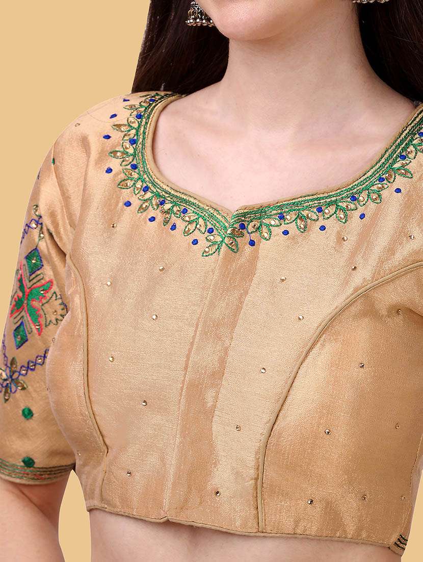 beige silk regular blouse - 19186436 - Standard Image - 3