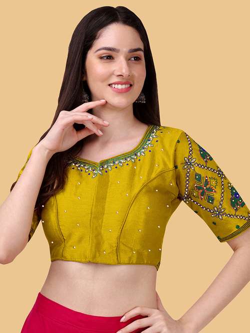 yellow silk regular blouse - 19186440 -  Standard Image - 0