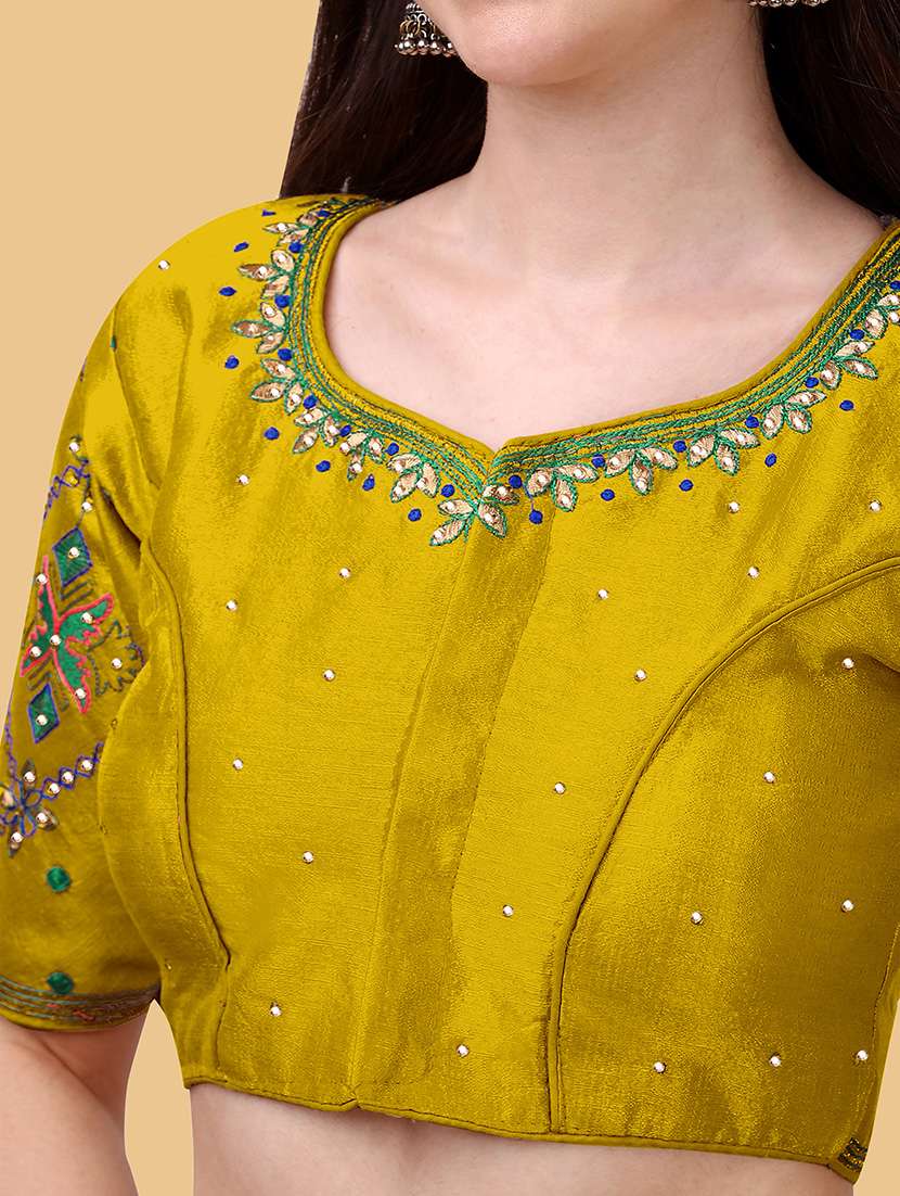 yellow silk regular blouse - 19186440 - Standard Image - 3