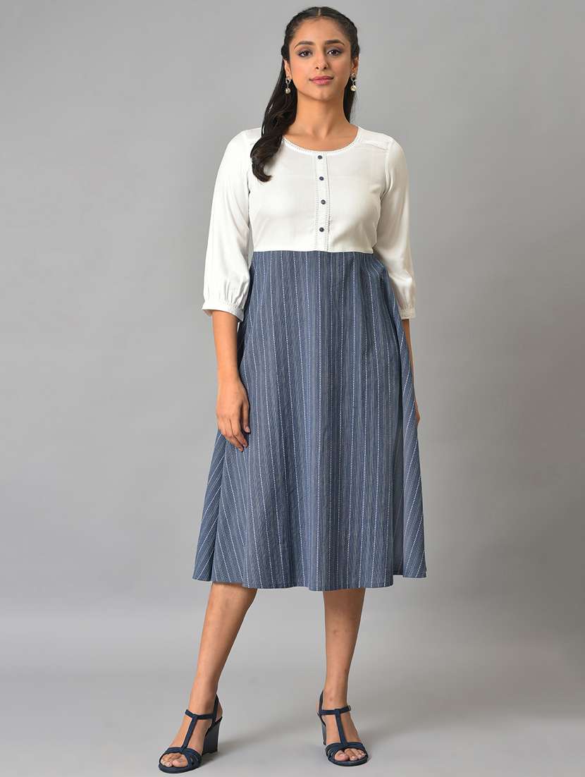 women's fit & flare striped dress