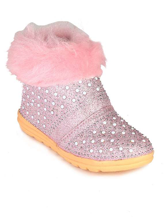 Buy online Pink Embellished Boots from casual shoes for Women by V