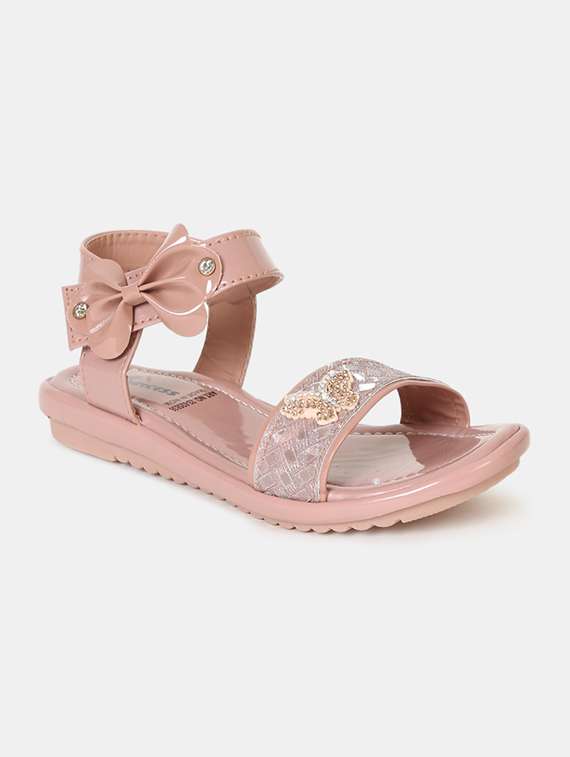 pink leatherette sandals